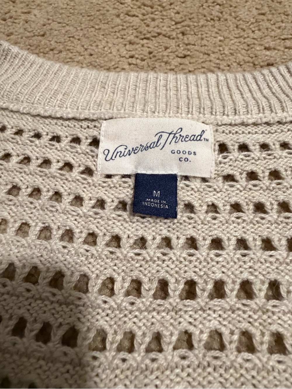 Universal Thread Cream Knit Sleeveless Cardigan Sweater - Picture 3 of 5